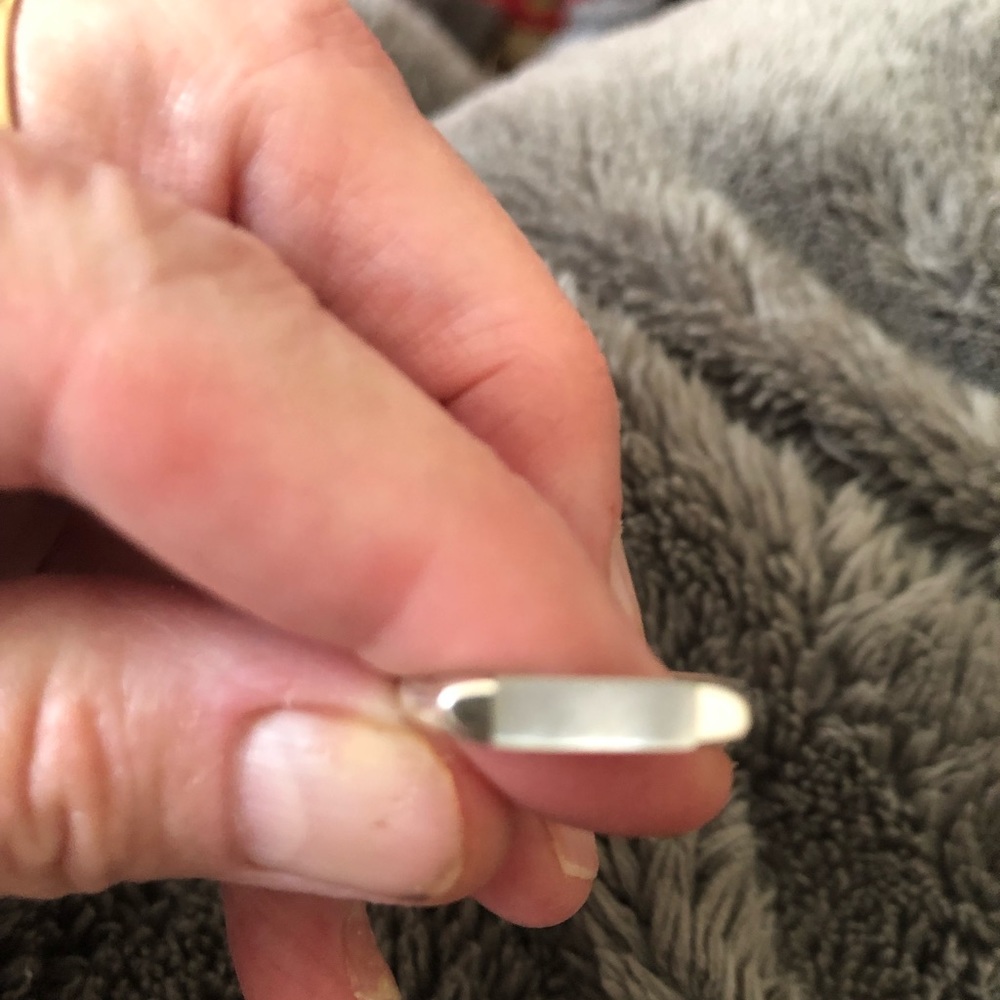 Preowned Sterling silver stackable inlay ring size 6 Excellent - Picture 11 of 11